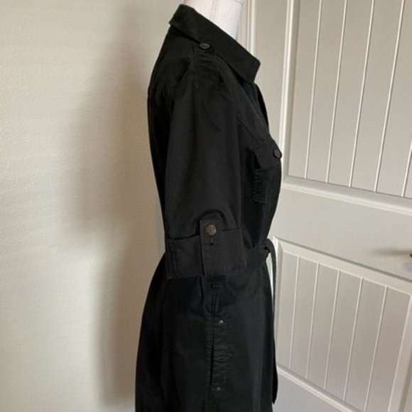 NY & Co Twill Black Shirt Dress - Size 8 - Picture 3 of 6